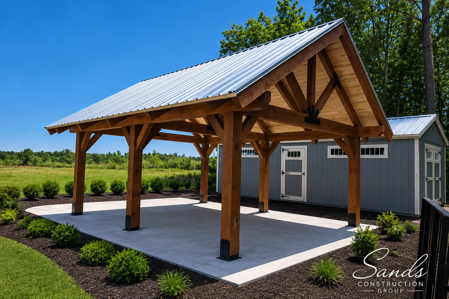 Front porch / pavilion built by Sands Construction Group