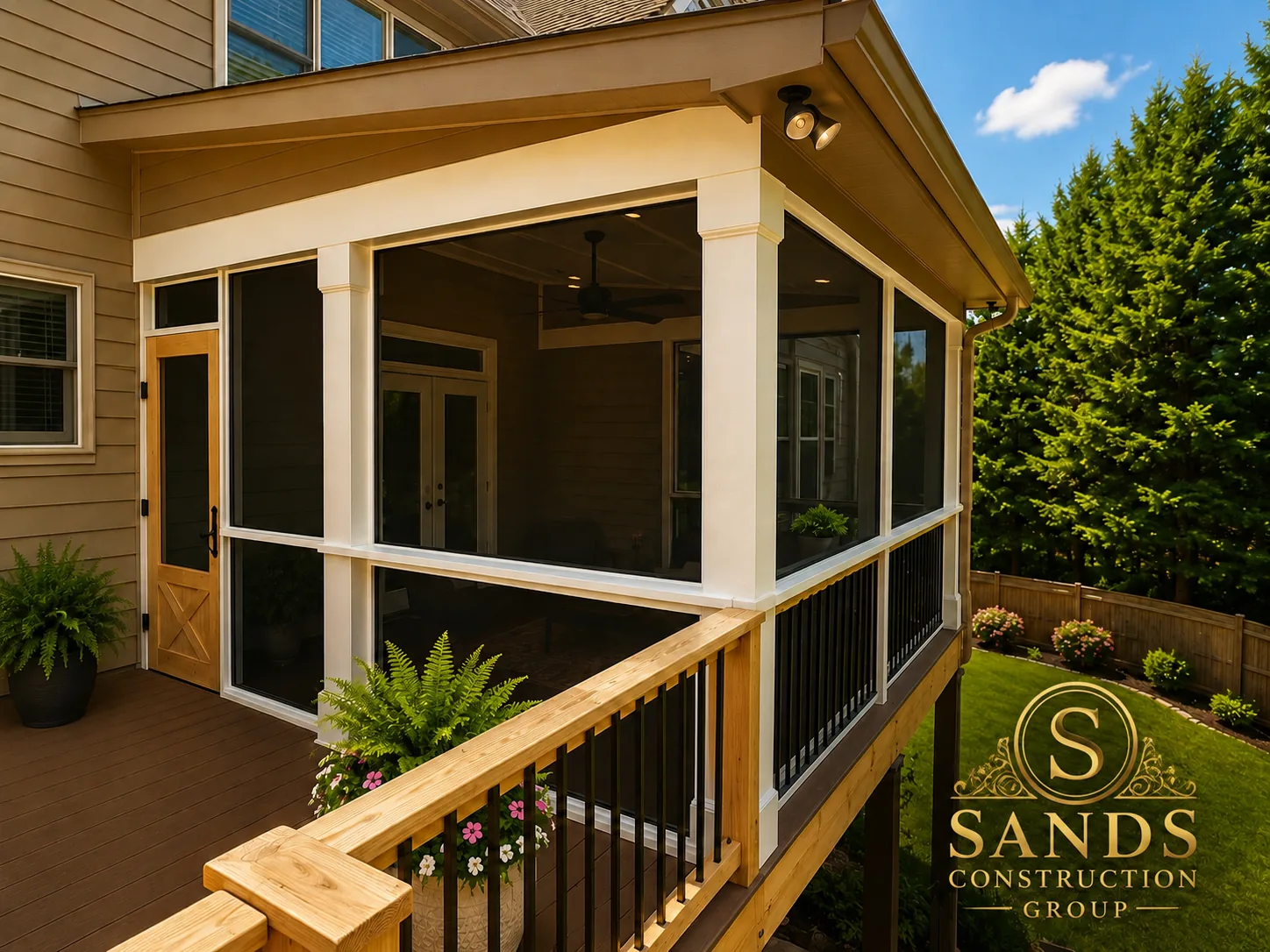 Porch and screen room by Sands Construction Group