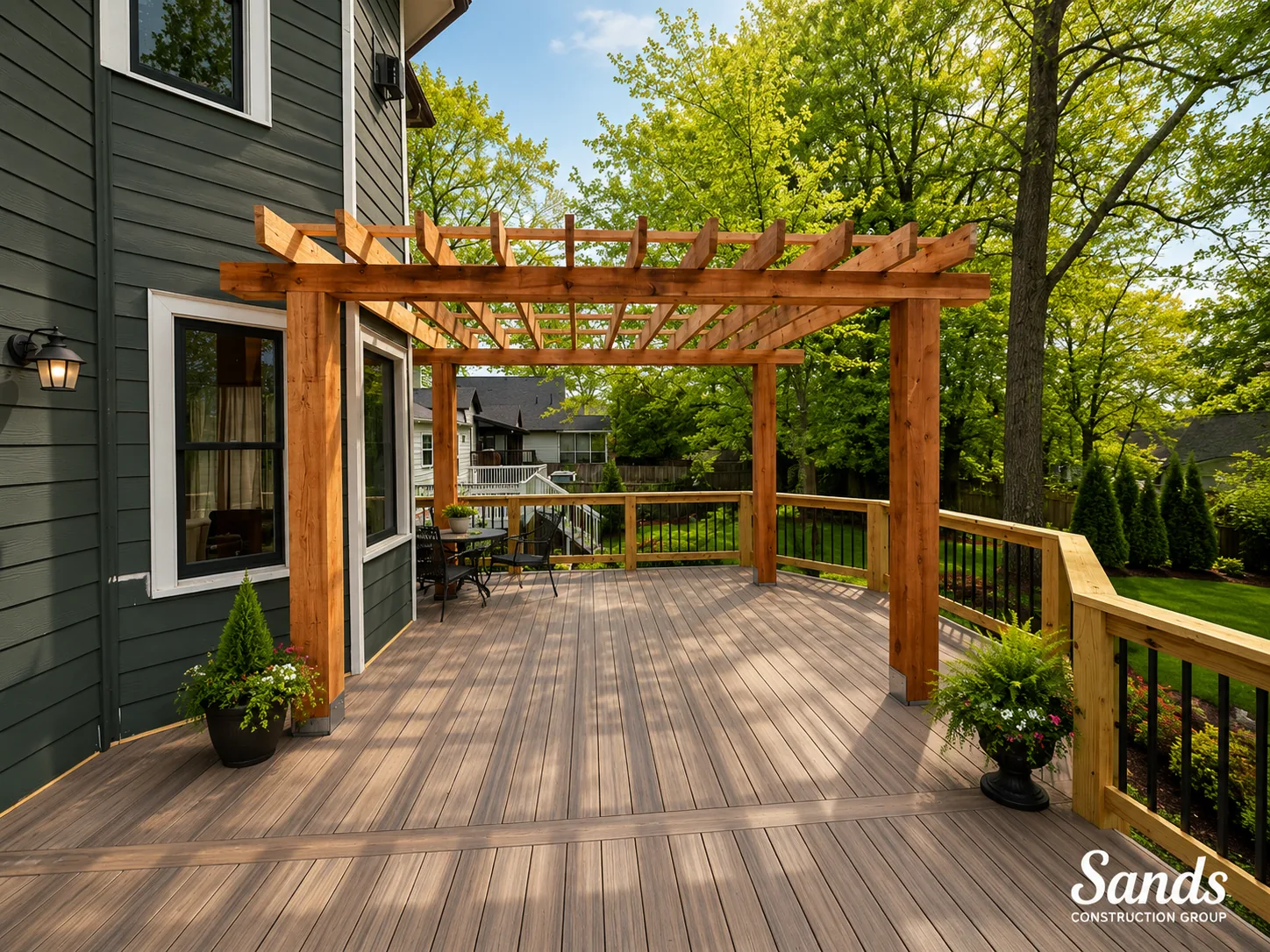 Cedar Pergola Deck — Atlanta